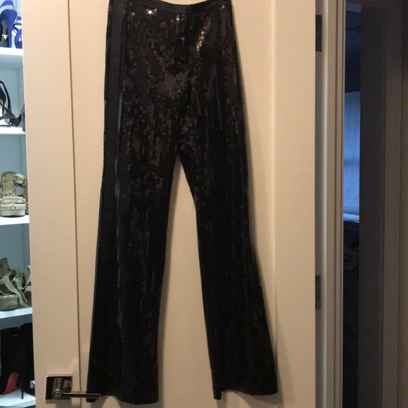 black sparkly flares